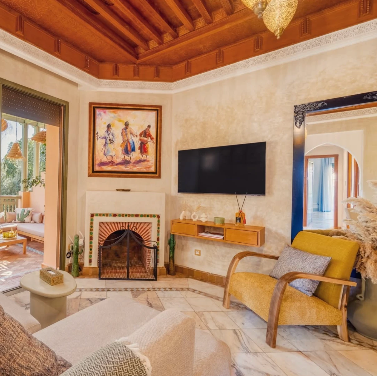 Salon d'un riad géré par Palm Nest à Marrakech