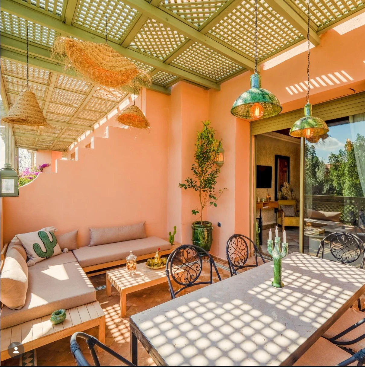 Terrasse d'un bien géré par Palm Nest à Marrakech